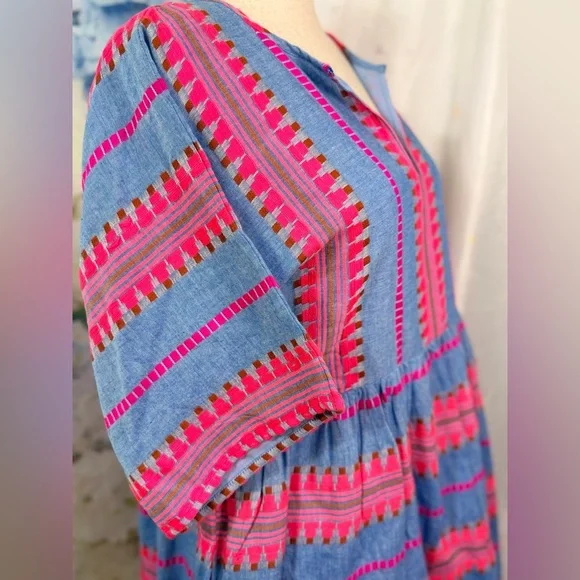 THML Pink and Blue Striped Mini Dress - Picture 6 of 14